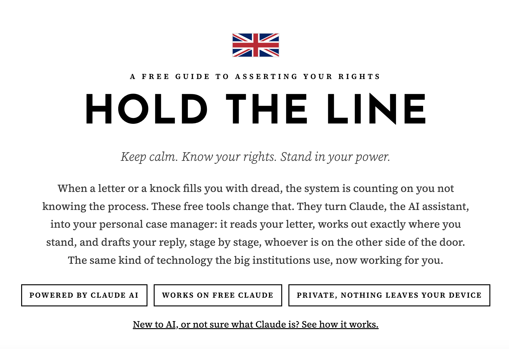 The Hold the Line website